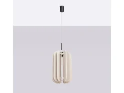 Sollux Lighting Lámpara colgante Mula moderno de fieltro/acero - 1 fuentes luminosas - L.27 x A.165 cm - /negro Beige Hot