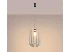 Sollux Lighting Lámpara colgante Mula moderno de fieltro/acero - 1 fuentes luminosas - L.27 x A.165 cm - /negro Beige Hot