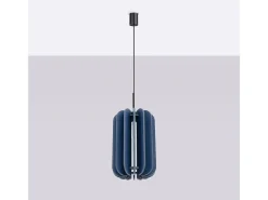 Sollux Lighting Lámpara colgante Mula moderno de fieltro/acero - 1 fuentes luminosas - L.27 x A.165 cm - marino/negro Azul Best
