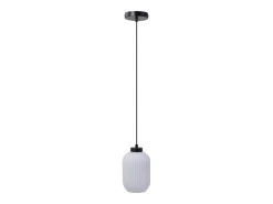 OZAIA Lámpara Suspendida-Lámpara colgante negra con cristal blanco D.14 x Alt.120 cm - LOUXOR Negro