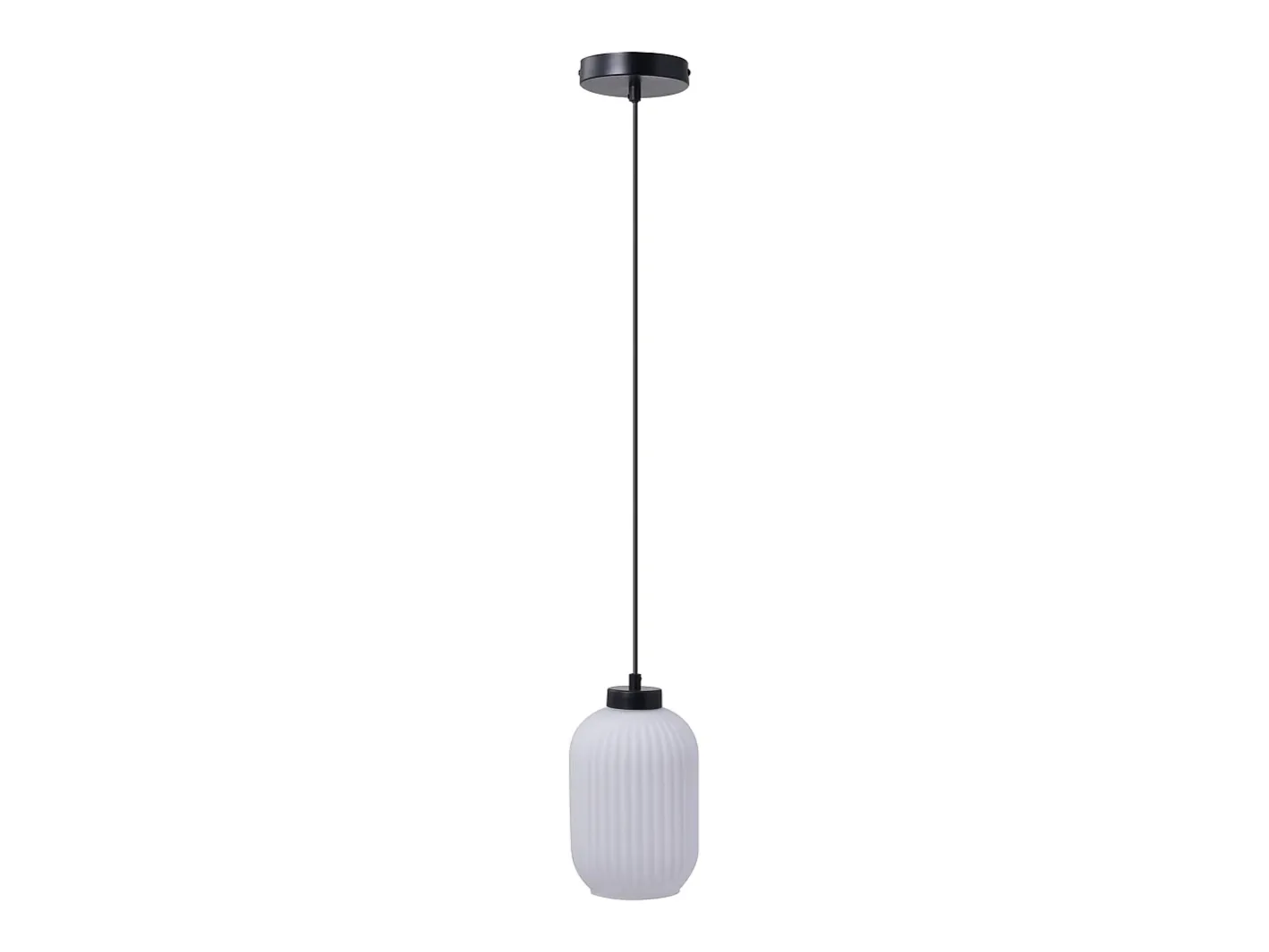 OZAIA Lámpara Suspendida-Lámpara colgante negra con cristal blanco D.14 x Alt.120 cm - LOUXOR Negro