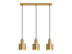 NETTLIFE Lámpara colgante para mesa de comedor, estilo vintage, 3 luces, dorada, diseño moderno, de metal, E27 Dorado Hot