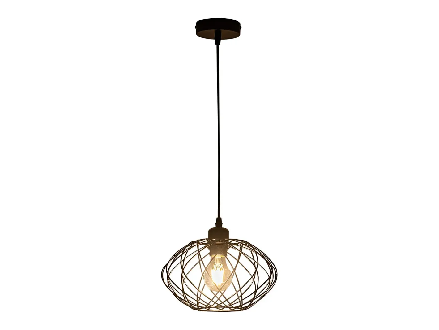 NETTLIFE Lámpara colgante Lámpara colgante industrial negra - Lámpara colgante vintage de metal Lámpara colgante retro E27 Negro Outlet