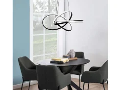 NETTLIFE Lámpara Suspendida-Lámpara colgante Vintage Negra de 5 luces, altura ajustable, casquillo E27, 62 W, ​​estilo industrial retro. Negro