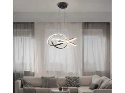 NETTLIFE Lámpara Suspendida-Lámpara colgante Vintage Negra de 5 luces, altura ajustable, casquillo E27, 62 W, ​​estilo industrial retro. Negro