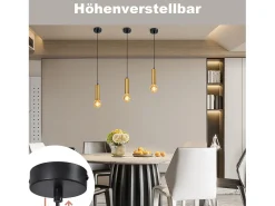 Discount NETTLIFE Lámpara colgante para mesa de comedor, 1 bombilla, E27, industrial Negro