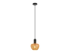 Hot NETTLIFE Lámpara colgante Boho de ratán, 1 luz, tejido vintage, cuerda de cáñamo, E27, para comedor (sin bombilla) Multicolor