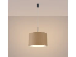 Sollux Lighting Lámpara Suspendida-Lámpara colgante Nevia minimalista de tela/PVC - 1 fuentes luminosas - L.40 x A.137 cm - color topo/negro Gris