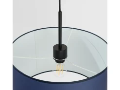 Sollux Lighting Lámpara Suspendida-Lámpara colgante Nevia minimalista de CLORURO DE POLIVINILO - 1 fuentes luminosas - L.40 x A.137 cm - marino/negro Azul