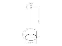 Sollux Lighting Lámpara Suspendida-Lámpara colgante Nevia minimalista de CLORURO DE POLIVINILO - 1 fuentes luminosas - L.40 x A.137 cm - marino/negro Azul