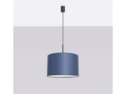 Sollux Lighting Lámpara Suspendida-Lámpara colgante Nevia minimalista de CLORURO DE POLIVINILO - 1 fuentes luminosas - L.40 x A.137 cm - marino/negro Azul