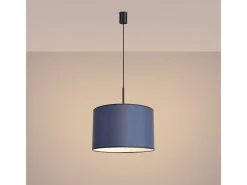 Sollux Lighting Lámpara Suspendida-Lámpara colgante Nevia minimalista de CLORURO DE POLIVINILO - 1 fuentes luminosas - L.40 x A.137 cm - marino/negro Azul