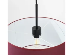 Sollux Lighting Lámpara colgante Nevia minimalista de tela/PVC - 1 fuentes luminosas - L.40 x A.137 cm - burdeos/negro Rojo