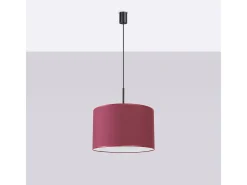 Sollux Lighting Lámpara colgante Nevia minimalista de tela/PVC - 1 fuentes luminosas - L.40 x A.137 cm - burdeos/negro Rojo