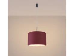 Sollux Lighting Lámpara colgante Nevia minimalista de tela/PVC - 1 fuentes luminosas - L.40 x A.137 cm - burdeos/negro Rojo