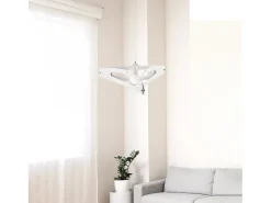 Lámpara colgante Onyx con difusor cortado a láser en hierro lacado y acabados cromo brillo con cable eléctrico orientable 1 luz 120 Ø51 Blanco Outlet
