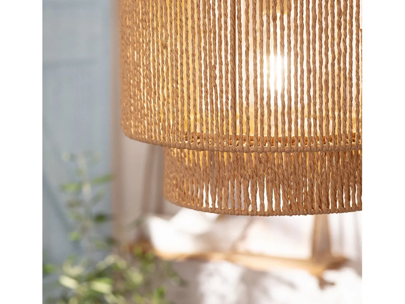 Ledkia Lámpara Colgante Papel Trenzado Zeiley Neka Natural Multicolor