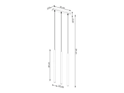 Clearance Sollux Lighting Lámpara Colgante Pastelo Moderno De Acero - 3 Fuentes Luminosas - L.30 X A.94 Cm - Oliva Verde
