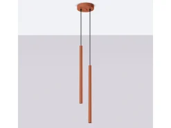 Sollux Lighting Lámpara Colgante Pastelo Moderno De Acero - 2 Fuentes Luminosas - L.15 X A.104 Cm - Ocre Rojo Best