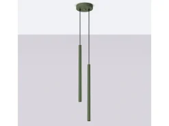 Sollux Lighting Lámpara Colgante Pastelo Moderno De Acero - 2 Fuentes Luminosas - L.15 X A.104 Cm - Oliva Verde New