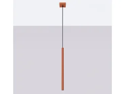 Sollux Lighting Lámpara Colgante Pastelo Moderno De Acero - 1 Fuentes Luminosas - L.8 X A.114 Cm - Ocre Rojo Sale