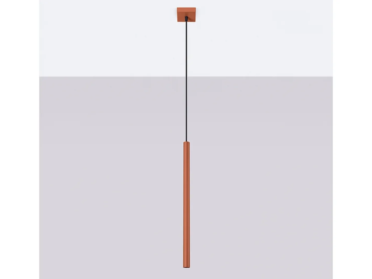 Sollux Lighting Lámpara Colgante Pastelo Moderno De Acero - 1 Fuentes Luminosas - L.8 X A.114 Cm - Ocre Rojo Sale