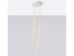 Sollux Lighting Lámpara Colgante Pastelo Moderno De Acero - 5 Fuentes Luminosas - L.25 X A.104 Cm - Beige Online