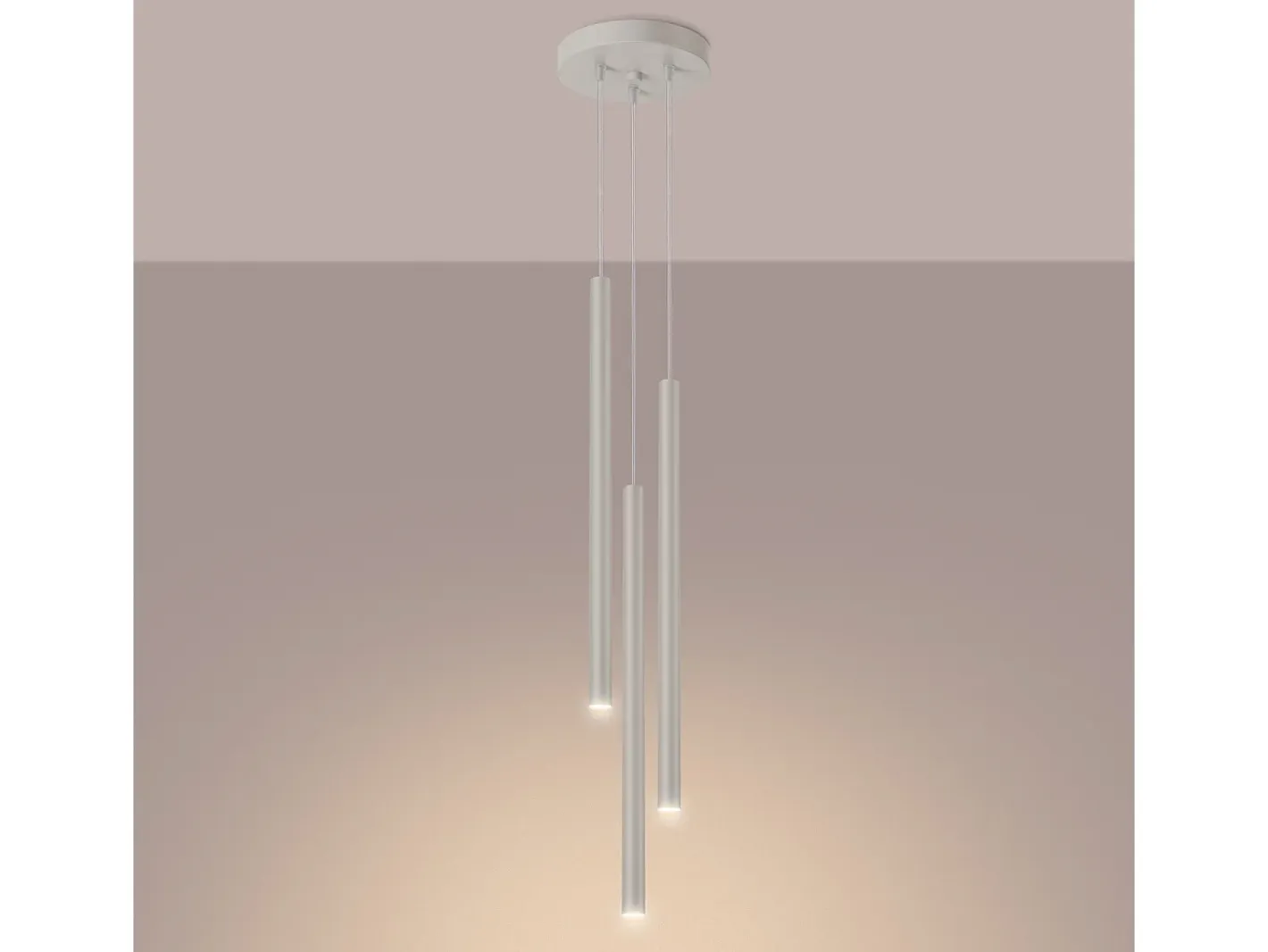 Sollux Lighting Lámpara Colgante Pastelo Moderno De Acero - 3 Fuentes Luminosas - L.19,5 X A.104 Cm - Beige Discount