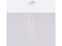 Sollux Lighting Lámpara Colgante Pastelo Moderno De Acero - 3 Fuentes Luminosas - L.19,5 X A.104 Cm - Beige Discount