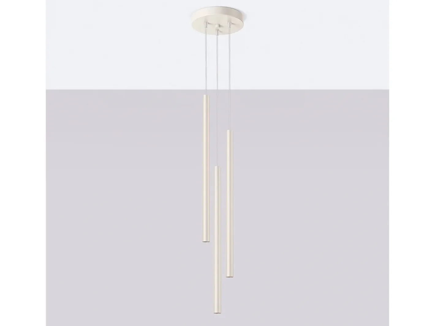 Sollux Lighting Lámpara Colgante Pastelo Moderno De Acero - 3 Fuentes Luminosas - L.19,5 X A.104 Cm - Beige Discount