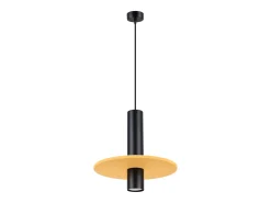 Sale Sollux Lighting Lámpara colgante Pelta moderno de fieltro/acero - 1 fuentes luminosas - L.30 x A.126 cm - /negro Amarillo