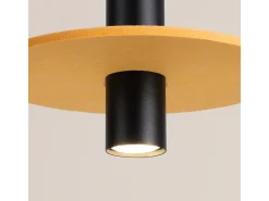 Sale Sollux Lighting Lámpara colgante Pelta moderno de fieltro/acero - 1 fuentes luminosas - L.30 x A.126 cm - /negro Amarillo
