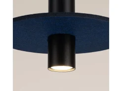 Sollux Lighting Lámpara Suspendida-Lámpara colgante Pelta moderno de fieltro/acero - 1 fuentes luminosas - L.30 x A.126 cm - marino/negro Azul