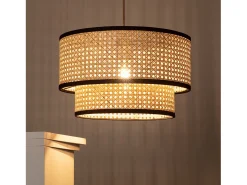 Ledkia Lámpara Colgante Ratán Huela Doppio Natural Multicolor