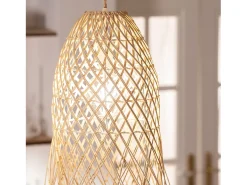Online Ledkia Lámpara Colgante Ratán Majani Crema Multicolor