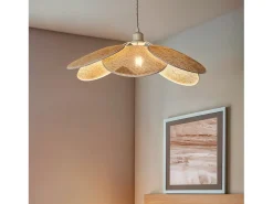 Discount Ledkia Lámpara Colgante Ratán Nirvana Trenzado Natural Multicolor