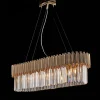 Lámpara colgante Ravel de hierro con pedrería, 8 luces, L.93 x 50 cm, BL268-8-OR Dorado New
