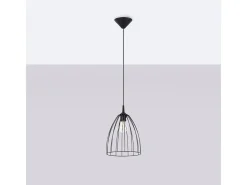 Hot Sollux Lighting Lámpara Colgante Ritz Moderno De Acero - 1 Fuentes Luminosas - L.23 X A.92 Cm - Negro