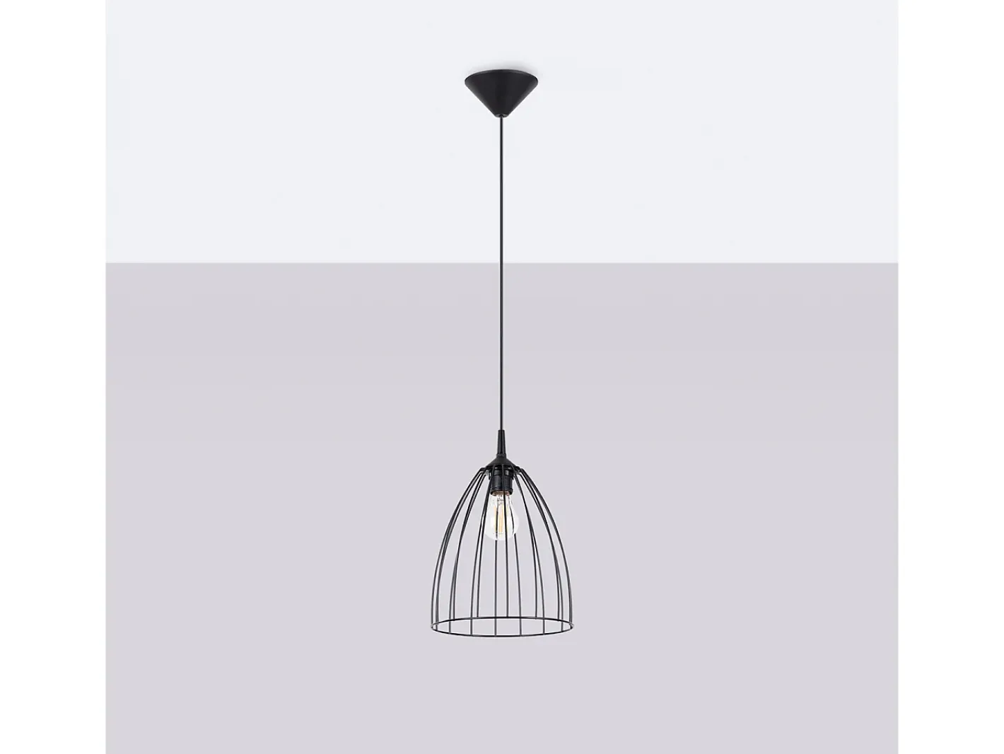 Hot Sollux Lighting Lámpara Colgante Ritz Moderno De Acero - 1 Fuentes Luminosas - L.23 X A.92 Cm - Negro