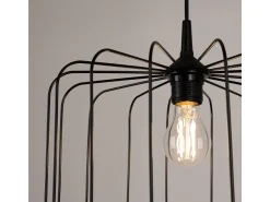 Sollux Lighting Lámpara Colgante Skaar Moderno De Acero - 1 Fuentes Luminosas - L.34,5 X A.91 Cm - Negro