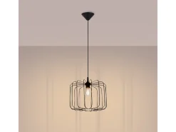 Sollux Lighting Lámpara Colgante Skaar Moderno De Acero - 1 Fuentes Luminosas - L.34,5 X A.91 Cm - Negro