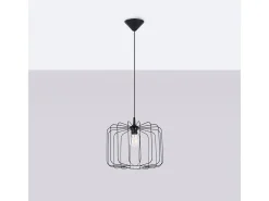 Sollux Lighting Lámpara Colgante Skaar Moderno De Acero - 1 Fuentes Luminosas - L.34,5 X A.91 Cm - Negro