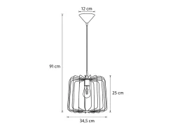 Sollux Lighting Lámpara Colgante Skaar Moderno De Acero - 1 Fuentes Luminosas - L.34,5 X A.91 Cm - Negro