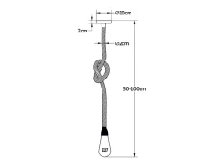 Plafón-Lámpara colgante Soga Lumit 40W marrón Ø10x50-100 cm Marru00f3n