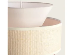 Ledkia Lámpara Colgante Tela Chulu Rojo Frambuesa Multicolor