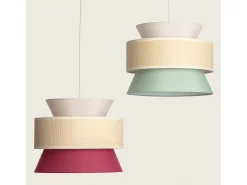 Ledkia Lámpara Colgante Tela Chulu Rojo Frambuesa Multicolor