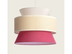 Ledkia Lámpara Colgante Tela Chulu Rojo Frambuesa Multicolor