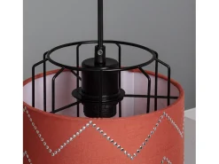 Ledkia Lámpara Suspendida-Lámpara Colgante Tela Pointiza Rojo Ladrillo Multicolor