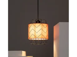 Ledkia Lámpara Suspendida-Lámpara Colgante Tela Pointiza Rojo Ladrillo Multicolor