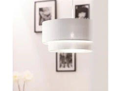 Ledkia Lámpara Colgante Textil Reflect Duo Blanco Multicolor Discount
